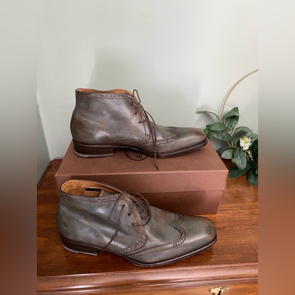 Harris Mens Dress Boot, size 10.5, Brown/Gray